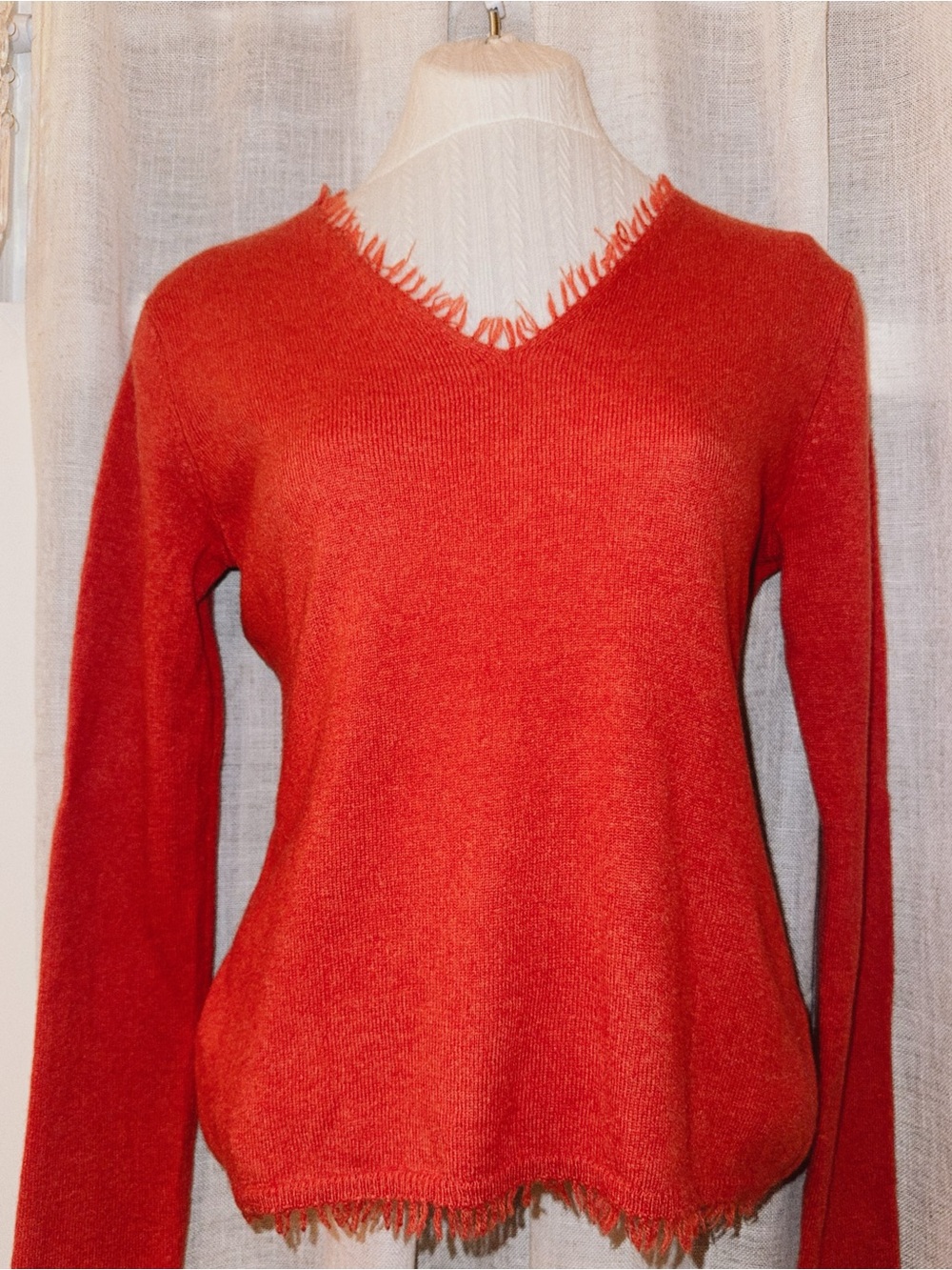 100% Cashmere • Vintage Peck & Peck • Persimmon Red • Artfully Unraveled ❤️🐐